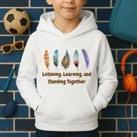 Feathers Native American Unity Day Orange Indigenous Kids Hoodie thumb 2