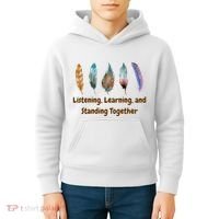Feathers Native American Unity Day Orange Indigenous Kids Hoodie thumb 4