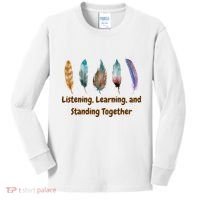 Feathers Native American Unity Day Orange Indigenous Kids Long Sleeve Shirt thumb 0