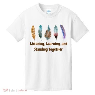 Feathers Native American Unity Day Orange Indigenous Kids T-Shirt