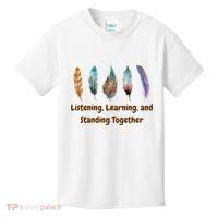 Feathers Native American Unity Day Orange Indigenous Kids T-Shirt thumb 0