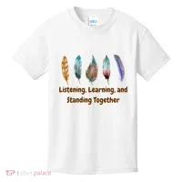 Feathers Native American Unity Day Orange Indigenous Kids T-Shirt thumb 0