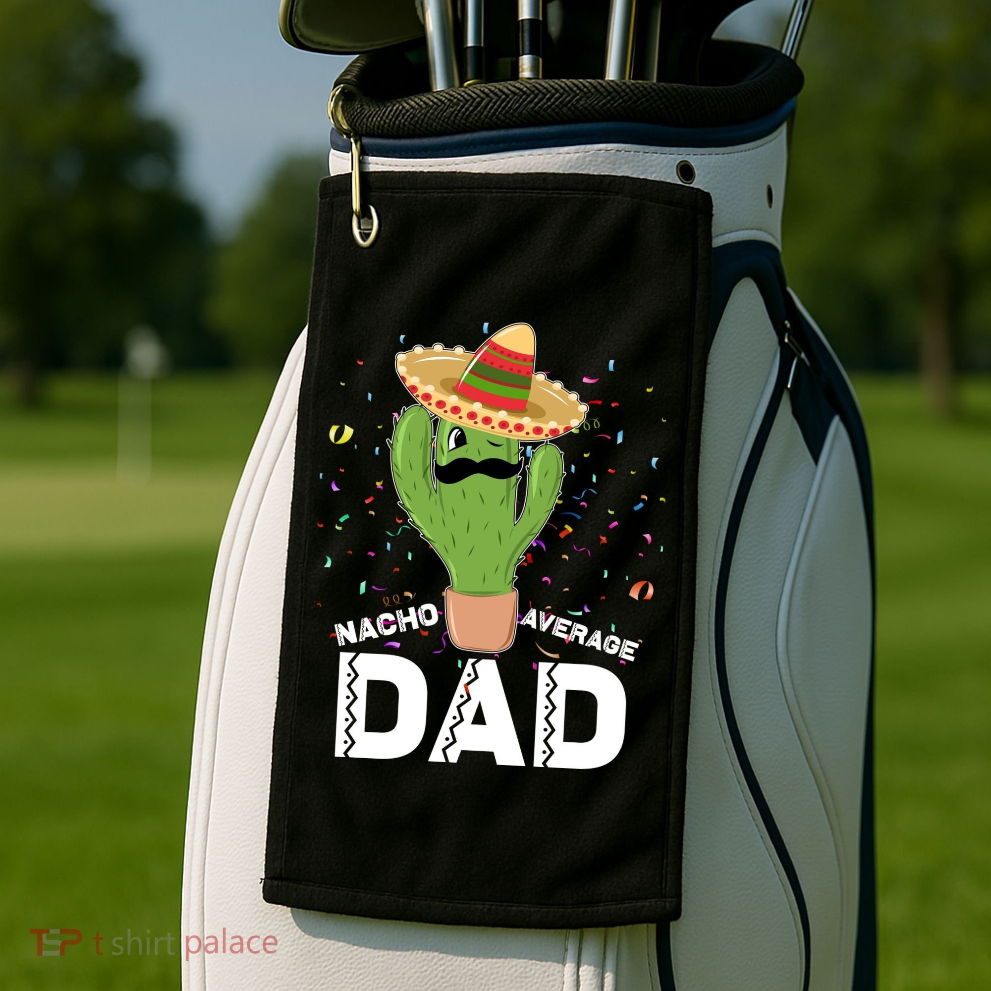Funny Nacho Average Dad Golf Towel