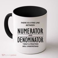 Funny Numerator And Denominator Math Fraction Coffee Mug thumb 0