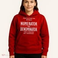 Funny Numerator And Denominator Math Fraction Hoodie thumb 5