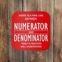 Funny Numerator And Denominator Math Fraction Coaster thumb 0