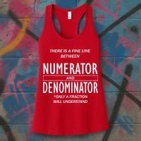 Funny Numerator And Denominator Math Fraction Women's Tank Top thumb 3