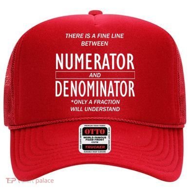 Funny Numerator And Denominator Math Fraction Hat