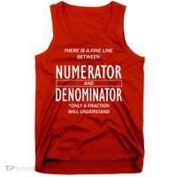 Funny Numerator And Denominator Math Fraction Tank Top thumb 0