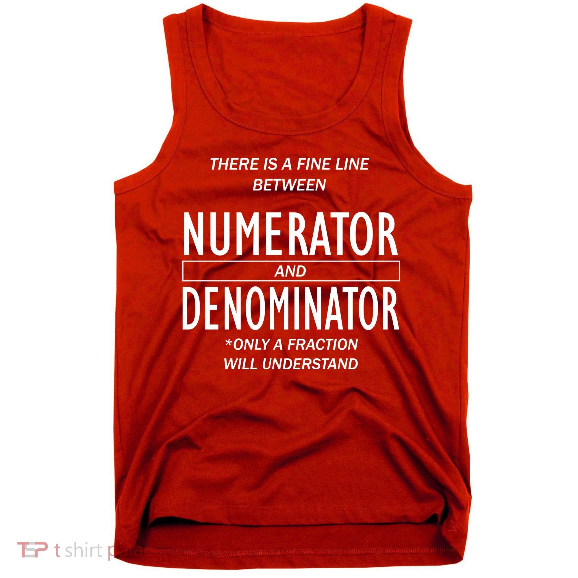 Funny Numerator And Denominator Math Fraction Tank Top