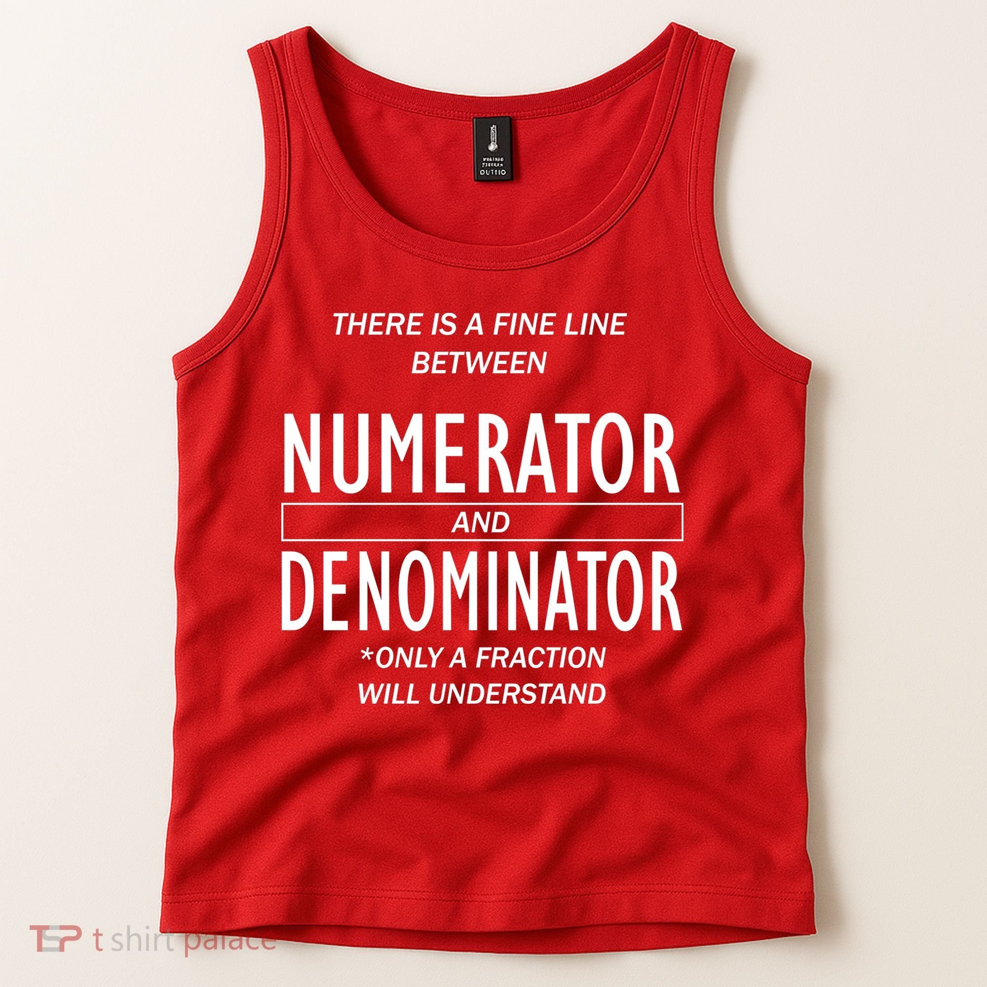 Funny Numerator And Denominator Math Fraction Tank Top