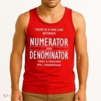 Funny Numerator And Denominator Math Fraction Tank Top thumb 3