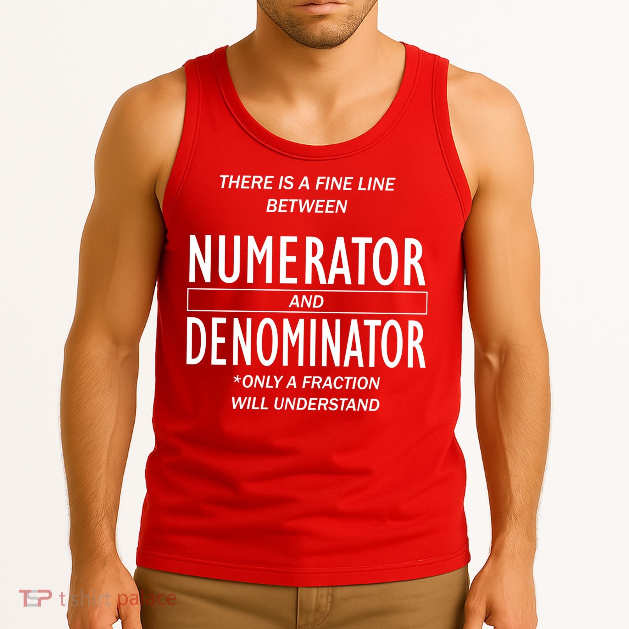 Funny Numerator And Denominator Math Fraction Tank Top