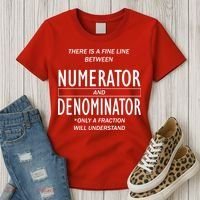 Funny Numerator And Denominator Math Fraction Women's T-Shirt thumb 3