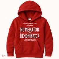 Funny Numerator And Denominator Math Fraction Kids Hoodie thumb 0
