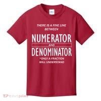 Funny Numerator And Denominator Math Fraction Kids T-Shirt thumb 0