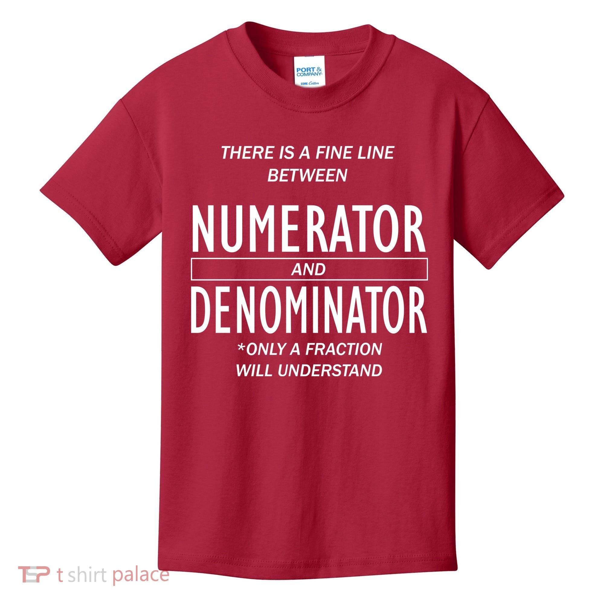 Funny Numerator And Denominator Math Fraction Kids T-Shirt