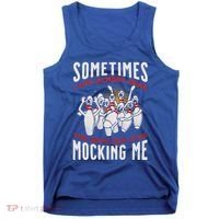 Funny Novelty Almost Hear Pins Mocking Me Ten Pin Bowling Great Gift Tank Top thumb 0