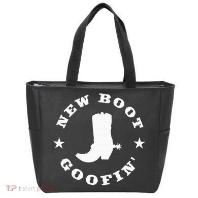 Funny New Boot Goofin Cowboy Boot Meme Quote Tote Bag