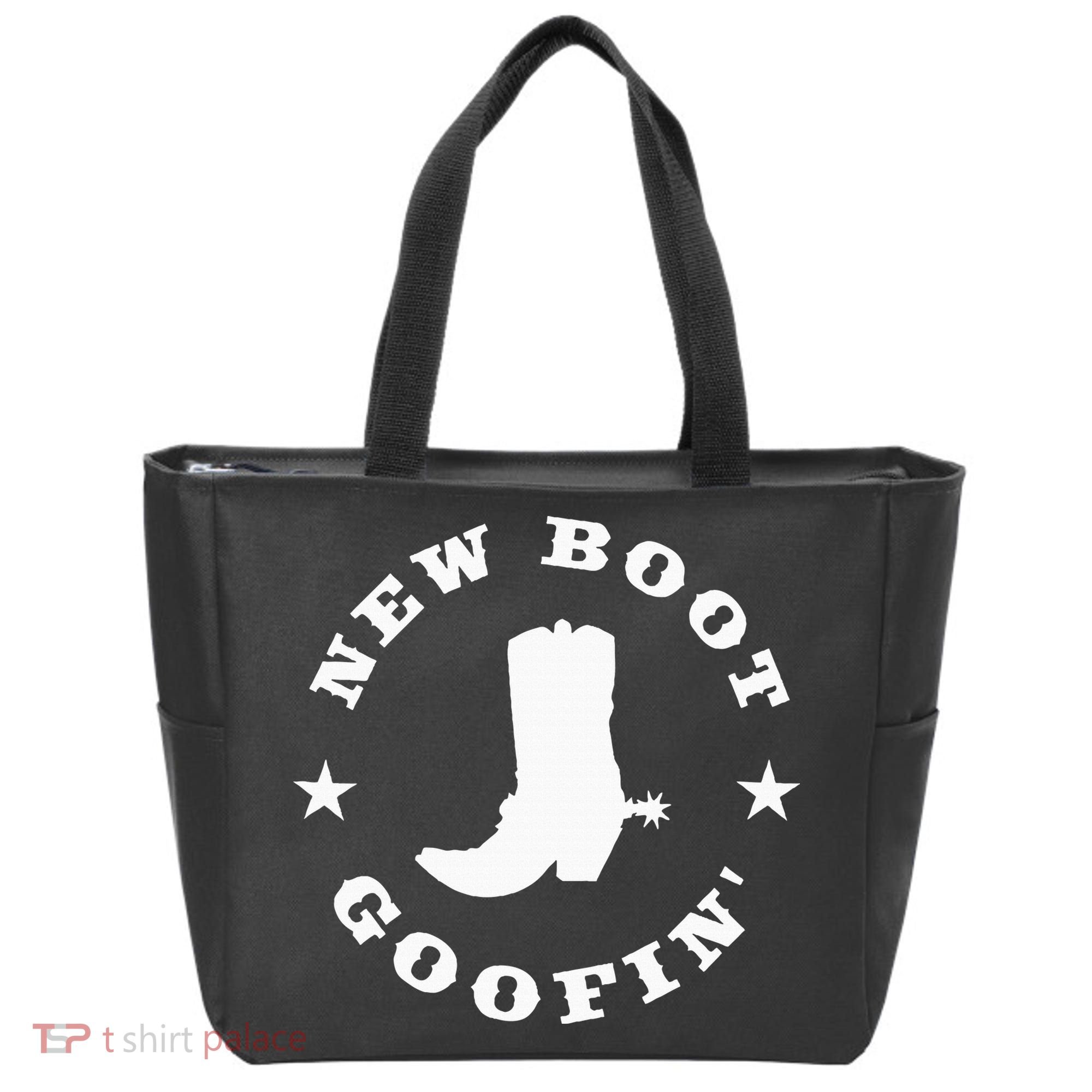Funny New Boot Goofin Cowboy Boot Meme Quote Tote Bag