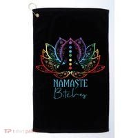Funny Namaste Bitches Spiritual Sarcasm Zen Yoga Lover Gift Golf Towel thumb 0