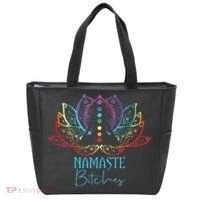 Funny Namaste Bitches Spiritual Sarcasm Zen Yoga Lover Gift Tote Bag thumb 0