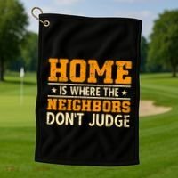Favorite Neighbor Best Neighbor Funny Gift Golf Towel thumb 1