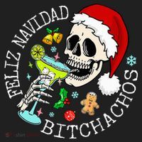 Feliz Navidad Bitchachos Funny Skull Spanish Women's Sweatshirt thumb 2