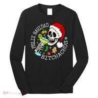 Feliz Navidad Bitchachos Funny Skull Spanish Long Sleeve Shirt thumb 0