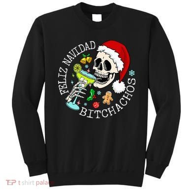 Feliz Navidad Bitchachos Funny Skull Spanish Sweatshirt