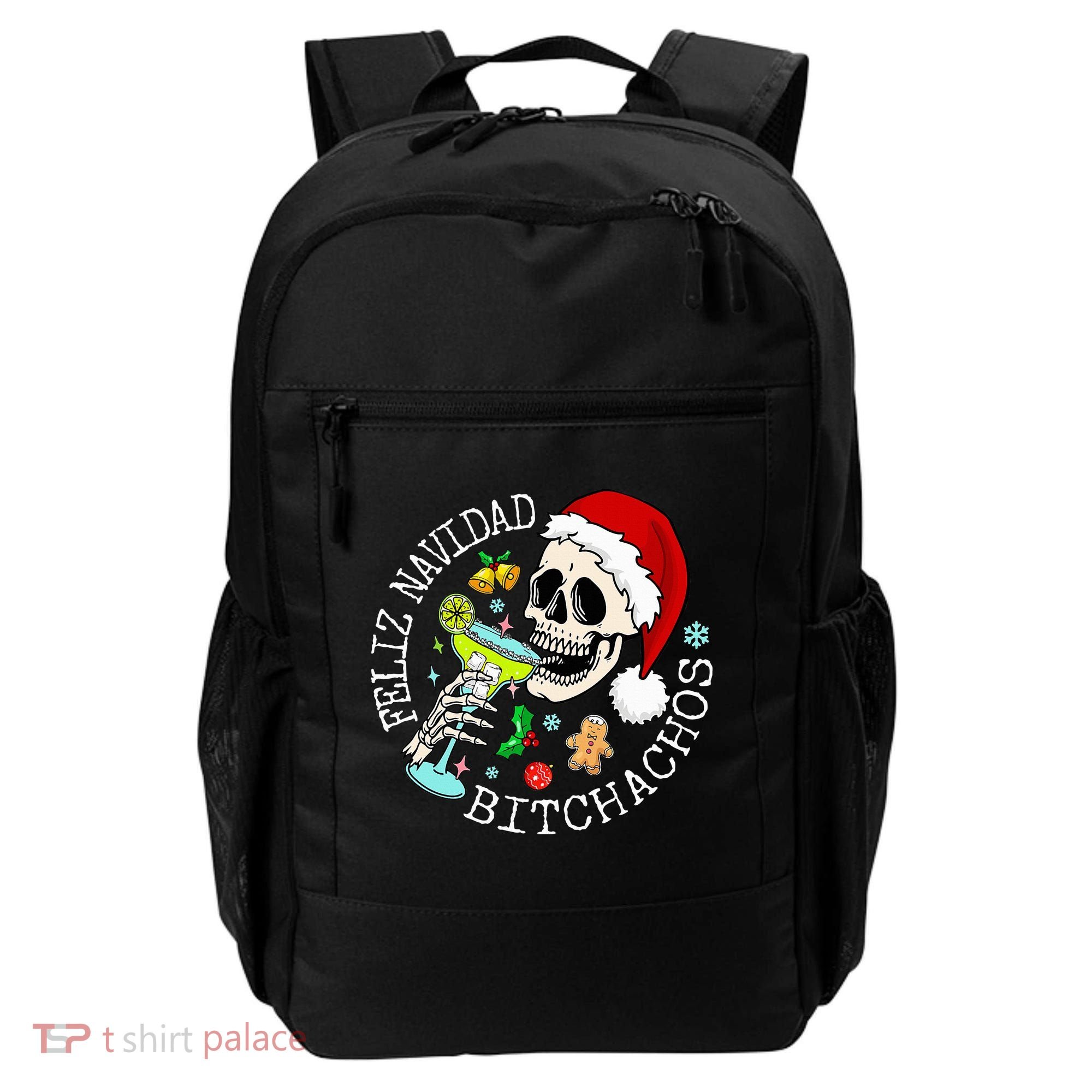 Feliz Navidad Bitchachos Funny Skull Spanish Backpack