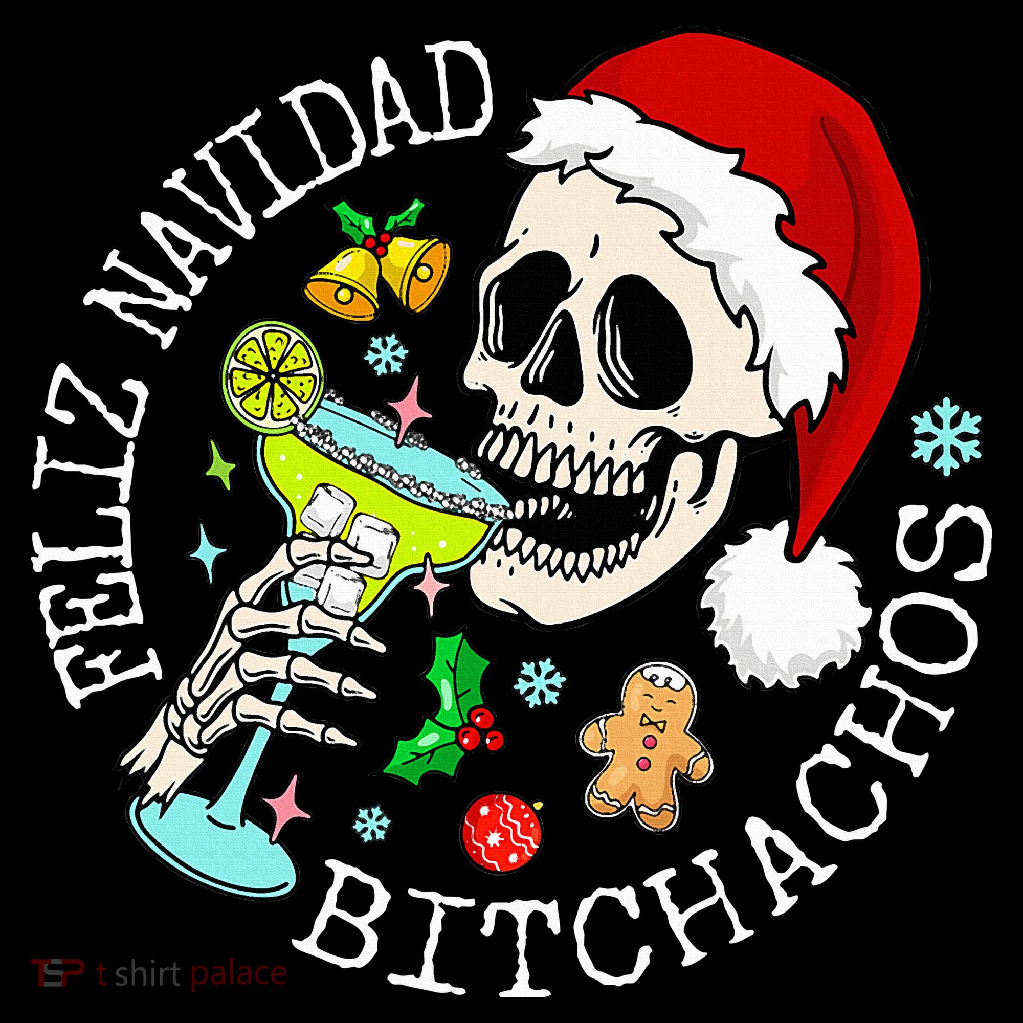 Feliz Navidad Bitchachos Funny Skull Spanish Bucket Hat