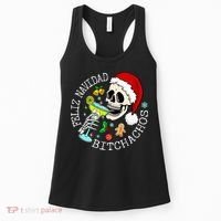 Feliz Navidad Bitchachos Funny Skull Spanish Women's Tank Top thumb 0