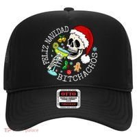 Feliz Navidad Bitchachos Funny Skull Spanish Hat thumb 0
