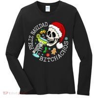 Feliz Navidad Bitchachos Funny Skull Spanish Women's Long Sleeve Shirt thumb 0