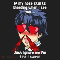 Funny Nose Bleed Anime Perv Simp Otaku Manga Anime Humor Women's Sweatshirt thumb 2