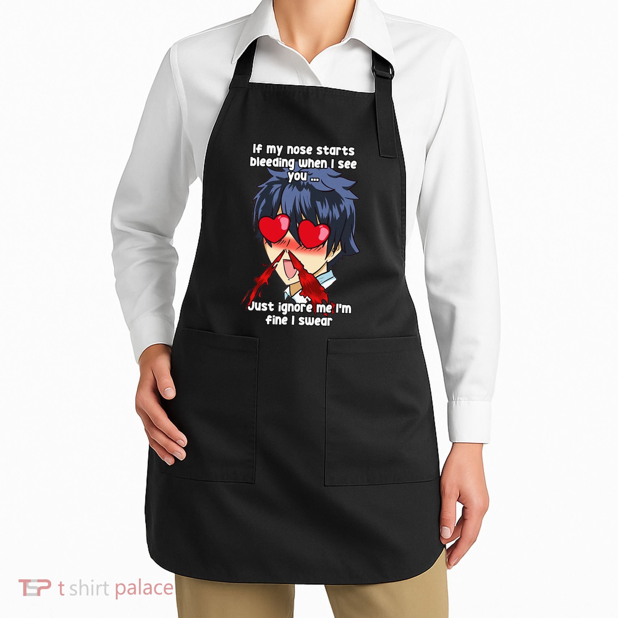Funny Nose Bleed Anime Perv Simp Otaku Manga Anime Humor Apron
