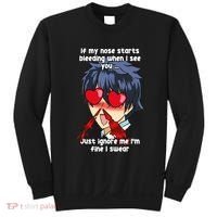 Funny Nose Bleed Anime Perv Simp Otaku Manga Anime Humor Sweatshirt thumb 0
