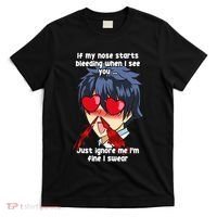 Funny Nose Bleed Anime Perv Simp Otaku Manga Anime Humor T-Shirt thumb 0