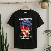 Funny Nose Bleed Anime Perv Simp Otaku Manga Anime Humor T-Shirt thumb 2