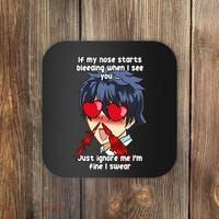 Funny Nose Bleed Anime Perv Simp Otaku Manga Anime Humor Coaster thumb 0