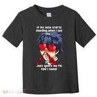 Funny Nose Bleed Anime Perv Simp Otaku Manga Anime Humor Toddler T-Shirt thumb 0