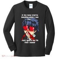 Funny Nose Bleed Anime Perv Simp Otaku Manga Anime Humor Kids Long Sleeve Shirt thumb 0