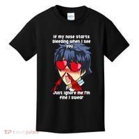 Funny Nose Bleed Anime Perv Simp Otaku Manga Anime Humor Kids T-Shirt thumb 0