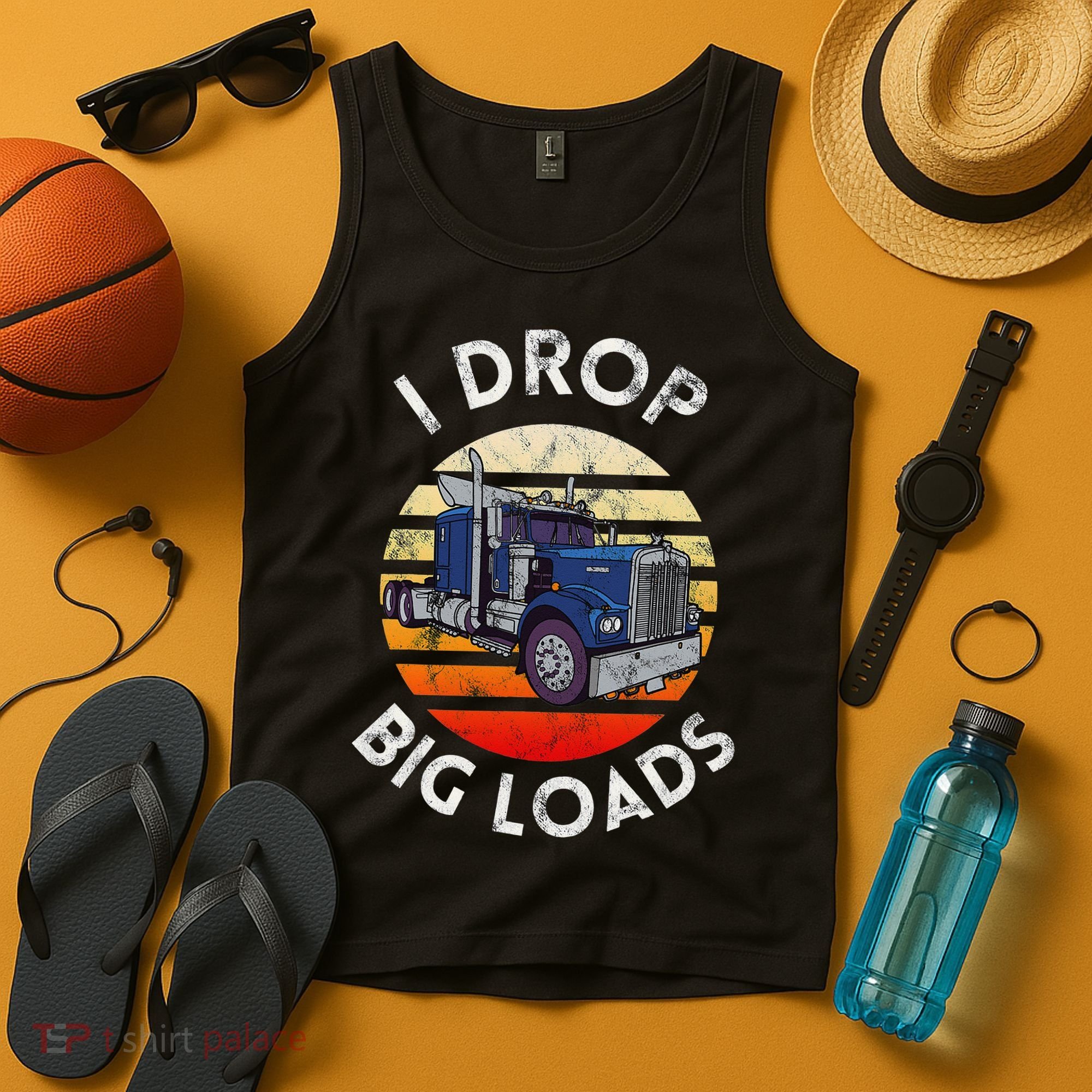 Funny  Novelty Big Rig Truck Drivers Trucker  Tank Top