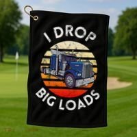 Funny  Novelty Big Rig Truck Drivers Trucker  Golf Towel thumb 1