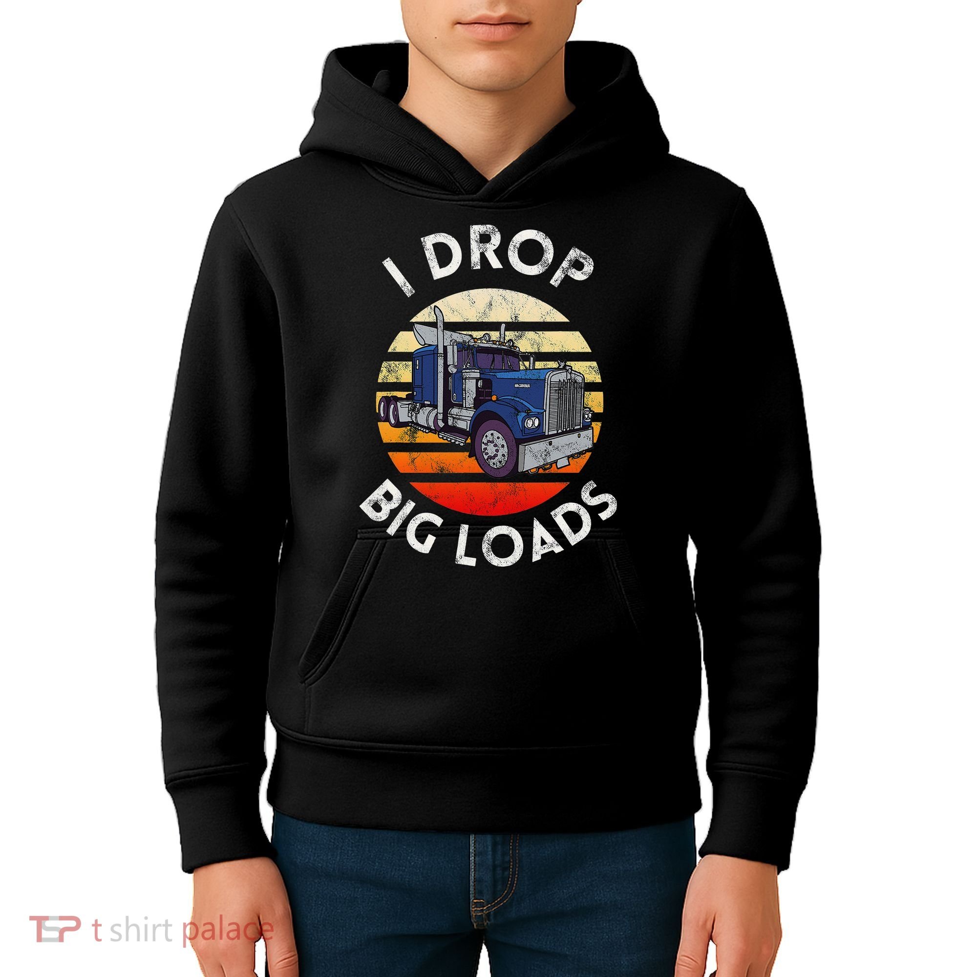 Funny  Novelty Big Rig Truck Drivers Trucker  Kids Hoodie
