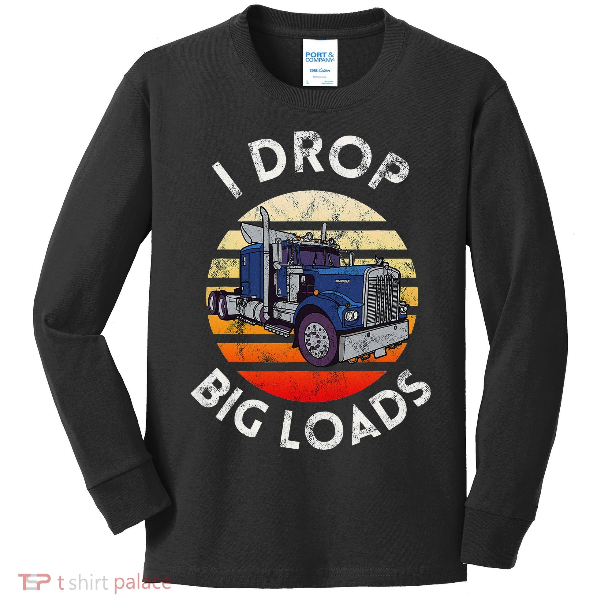 Funny  Novelty Big Rig Truck Drivers Trucker  Kids Long Sleeve Shirt