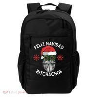 Feliz Navidad Bitchachos Funny Spanish Merry Christmas Skull TShirt Backpack thumb 0