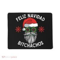 Feliz Navidad Bitchachos Funny Spanish Merry Christmas Skull TShirt Mousepad thumb 0